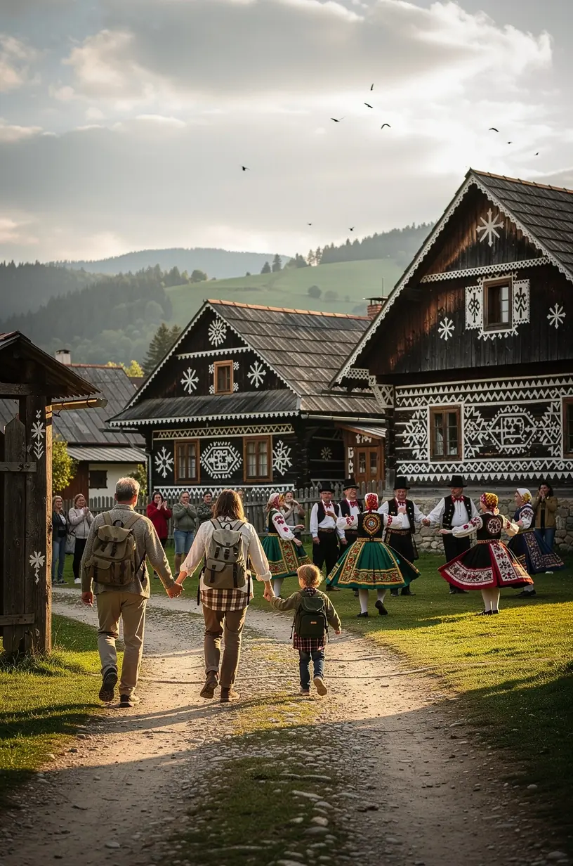 Panoramatický pohľad na zachované mestské opevnenie v Bardejove s turistickými trasami.